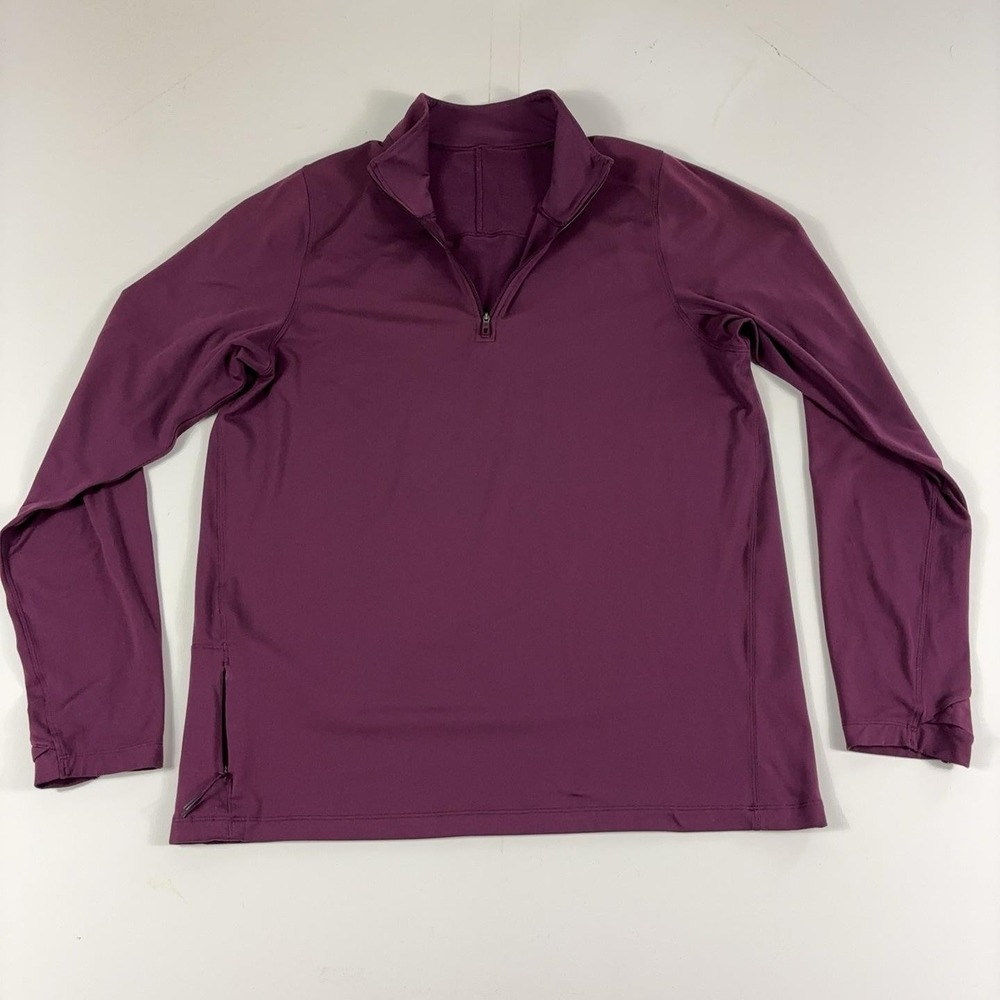Lululemon Rulu Fleece Half-Zip Long Sleeve Shirt Men's L Plum Purple Running